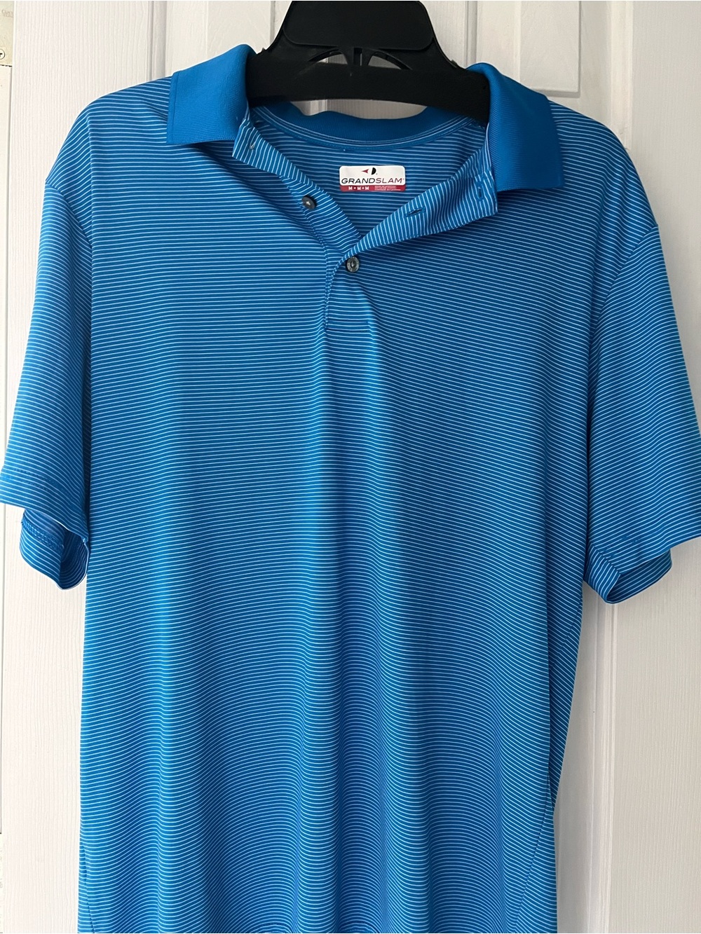 Grand Slam Men's Bright Blue Micro-Stripe Polo